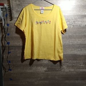 Quacker Factory XL Yellow T-shirt w/Ice Cream